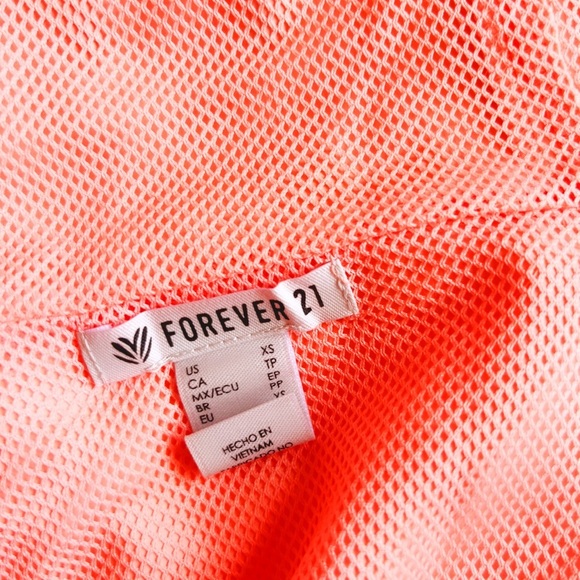 Forever 21 Xsmall Cropped running windbreaker jacket peach coral pastel - Picture 6 of 6